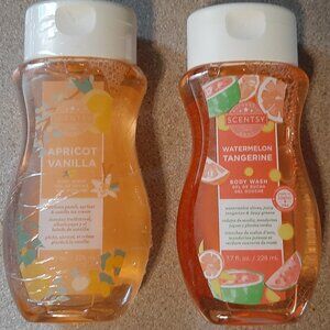 2 Lot of SCENTSY Body Wash-Apricot Vanilla 7.7oz. & Watermelon Tangerine 7.7oz.